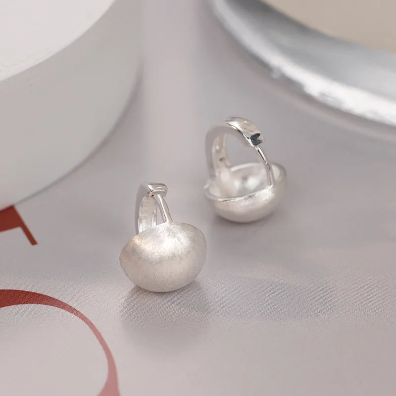 925 Sterling Silver hoop Korean geometric Round Earrings Simple Temperament Exquisite Hot Semale Sexy Jewelry Gift