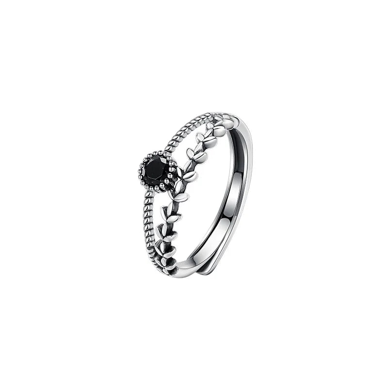 925 Sterling Silver Geometric Multilayer Round Bead Ring Female Fashion Punk Temperament Prevent Allergy Charm Jewelry