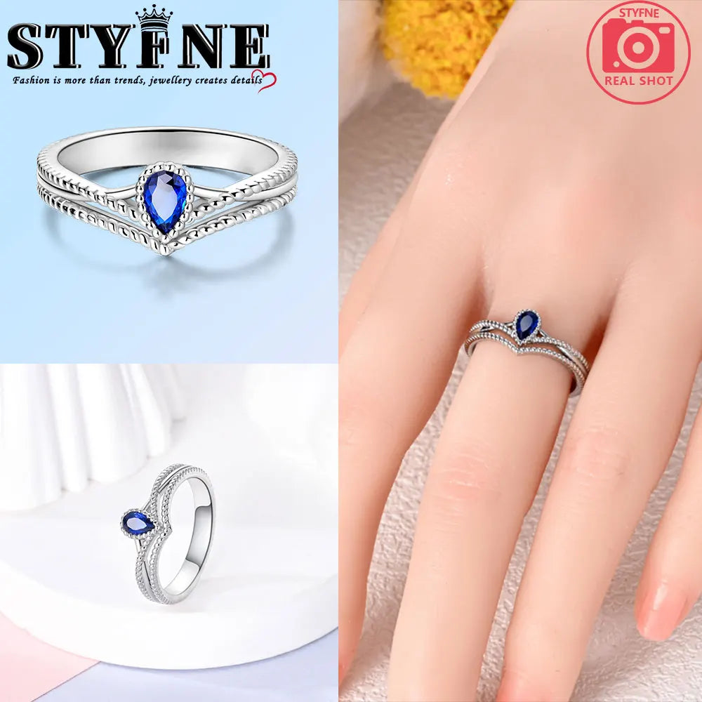 Ring 925 Sterling Silver Heart, Red, Pink, White, Blue Ring for Women Holiday Jewelry Gift