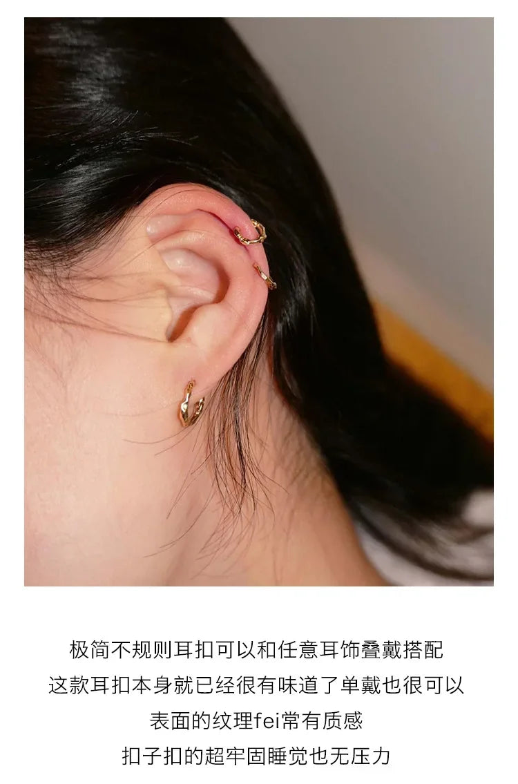925 Sterling Silver Earrings Temperament Simple for Women Wedding Jewelry Accessories