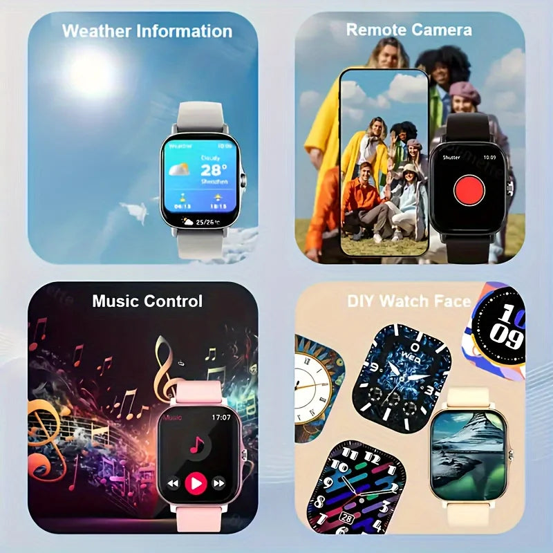 2025 Smart Watch Answer Make Call Message Preview Sport Mode DIY Dial Sleep Monitor Smart Watch for Men Women Gifts