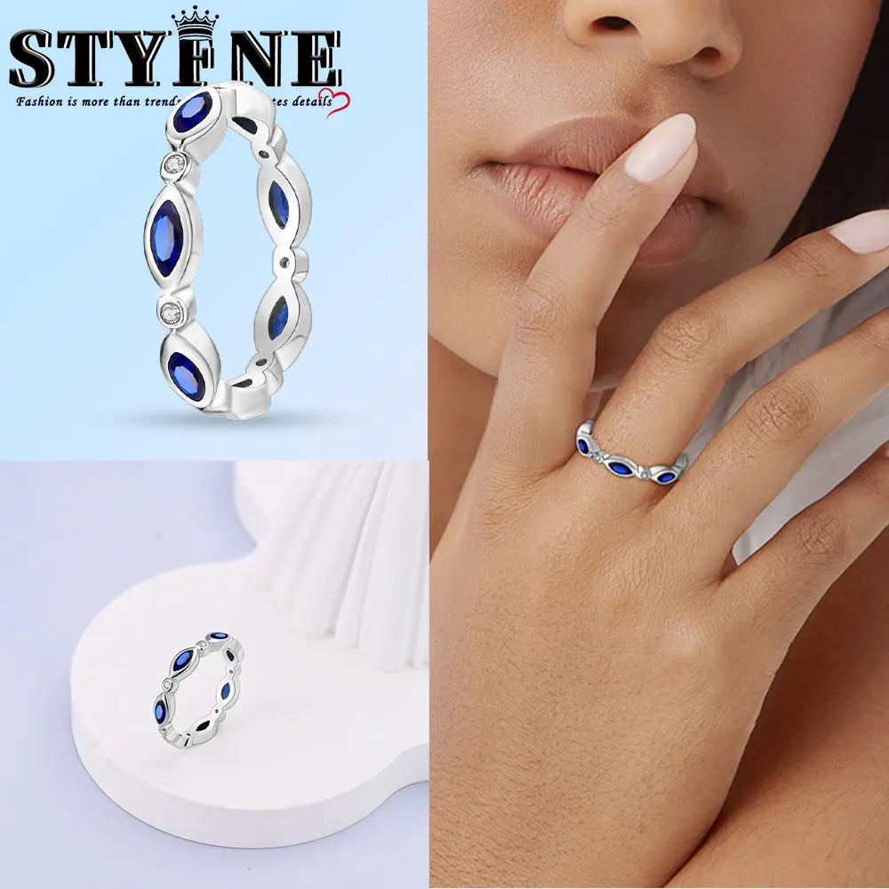 Ring 925 Sterling Silver Heart, Red, Pink, White, Blue Ring for Women Holiday Jewelry Gift