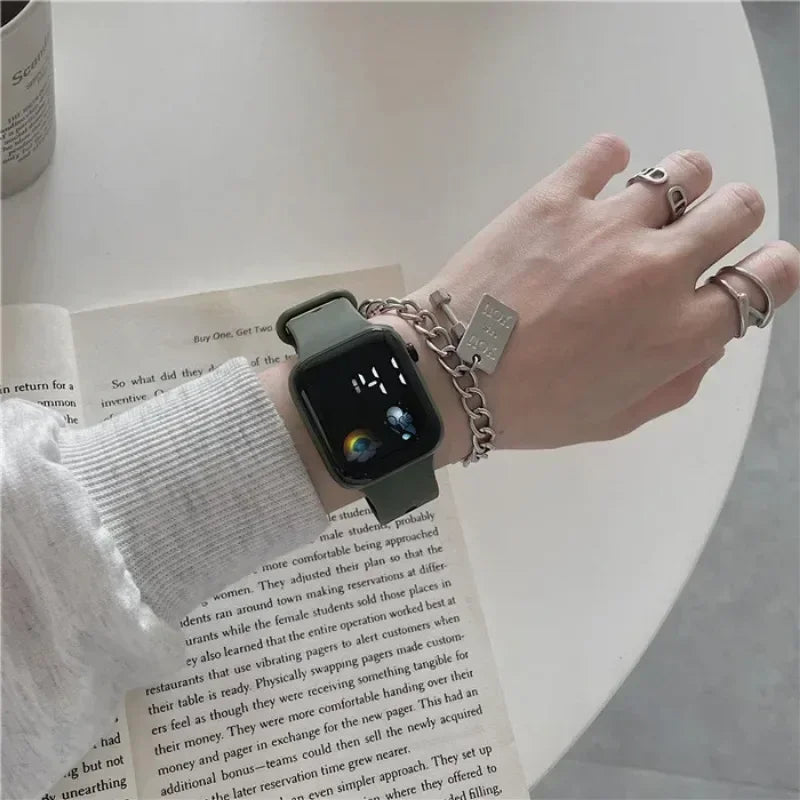 Fashion LED Sports Watches Digital Watch Men Pink Electronic Wristwatches Casual Silicone Montre Femme Relojs Para Mujer