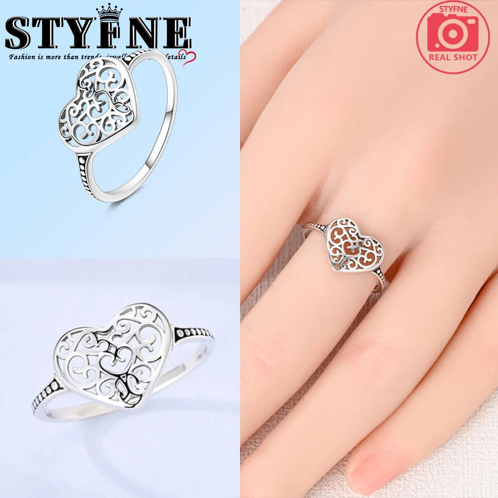 Ring 925 Sterling Silver Heart, Red, Pink, White, Blue Ring for Women Holiday Jewelry Gift