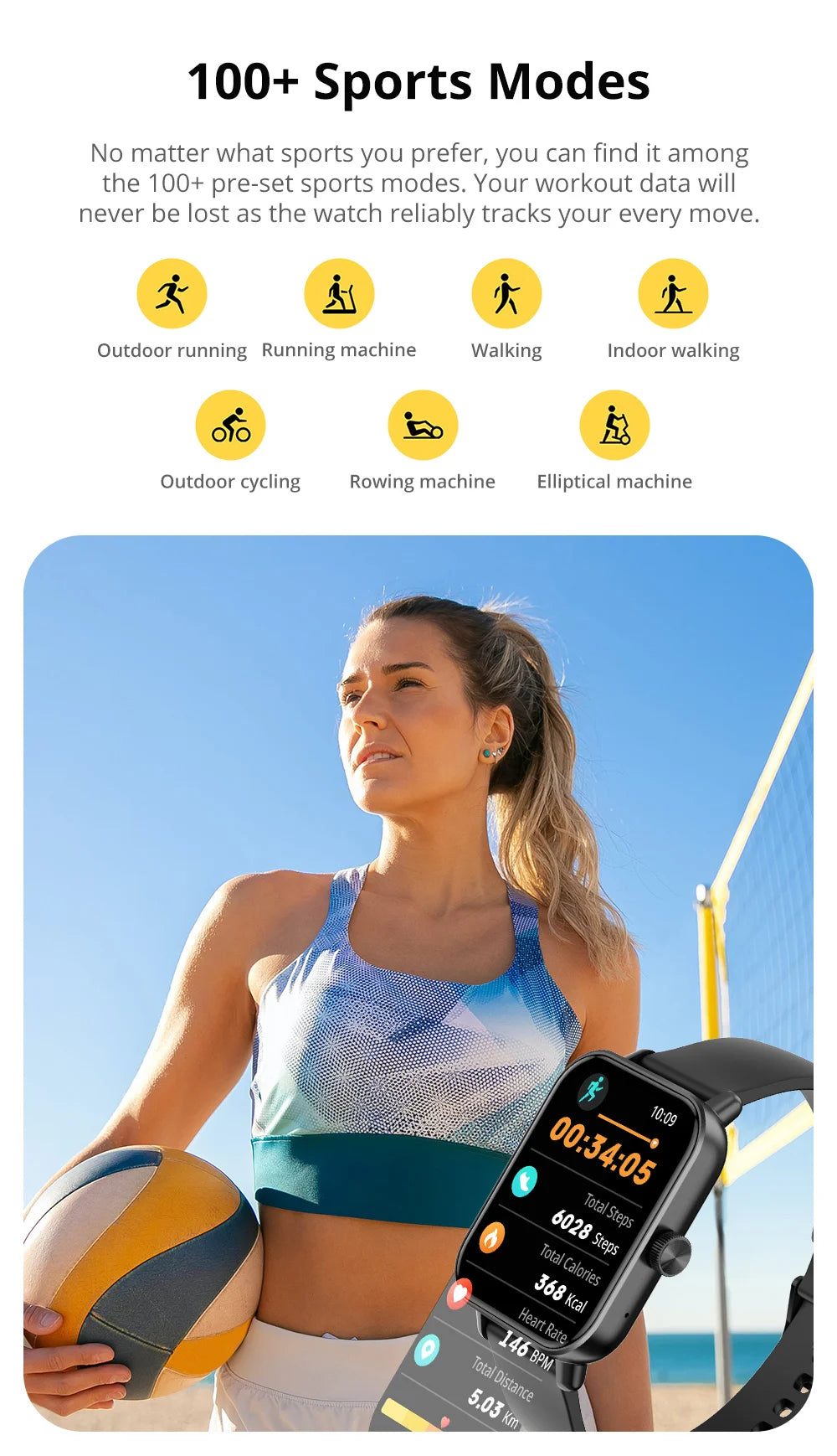 Voice Calling Smart Watch Ultra 1.9 inch Screen 24H Health Monitor 100+ Sports Modes, Bluetooth Smartwatch Men Women