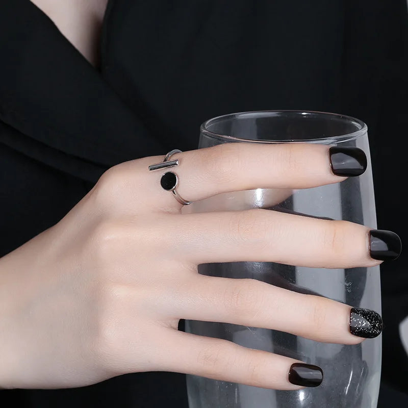 925 Sterling Silver Geometric Multilayer Round Bead Ring Female Fashion Punk Temperament Prevent Allergy Charm Jewelry
