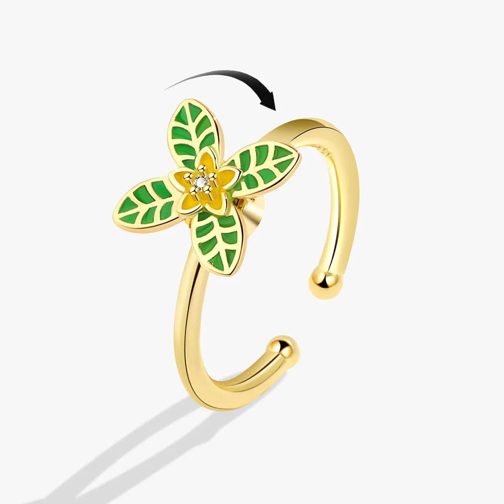 ELYSIUM sunflower fidget ring – rotating relief for daily stress.