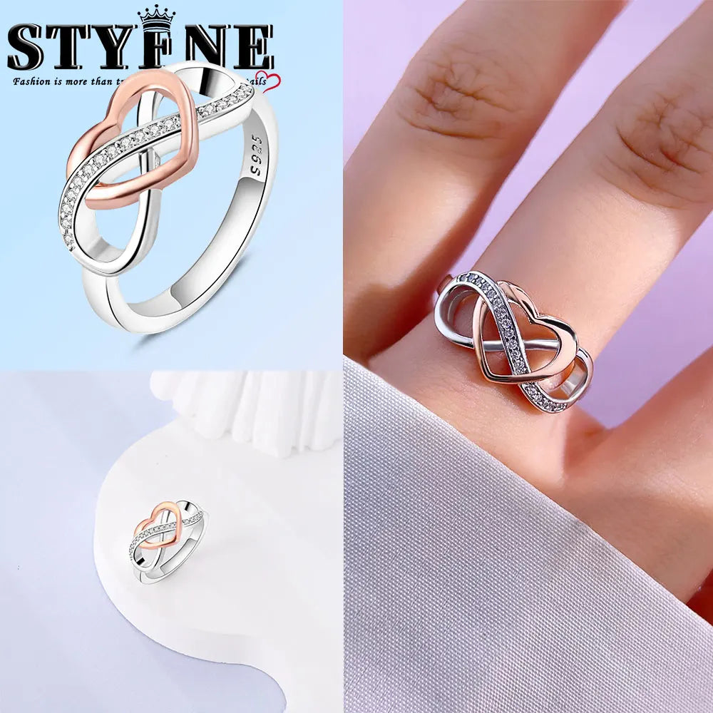 Ring 925 Sterling Silver Heart, Red, Pink, White, Blue Ring for Women Holiday Jewelry Gift