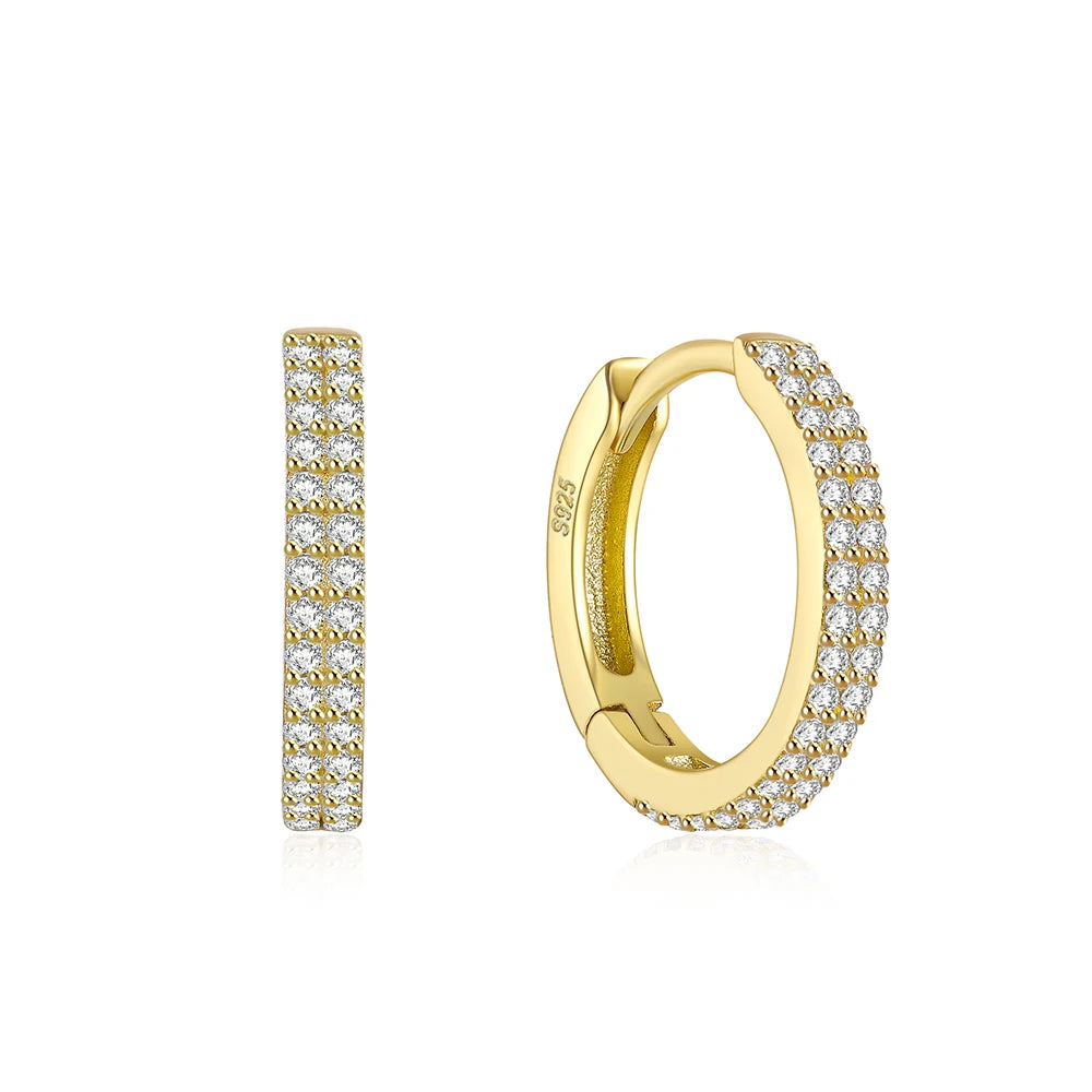 925 Sterling Silver Glossy Hoop Earrings Gold Color Tiny Cartilage Piercing Small Huggie Earring Fine Jewelry Accessories