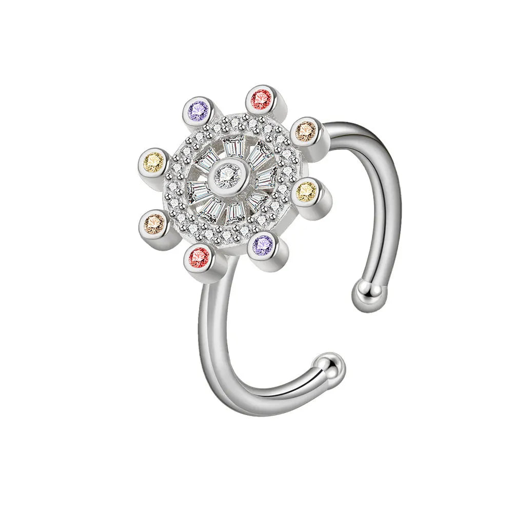 ELYSIUM sunflower fidget ring – rotating relief for daily stress.