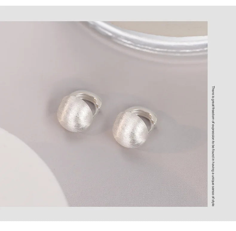 925 Sterling Silver hoop Korean geometric Round Earrings Simple Temperament Exquisite Hot Semale Sexy Jewelry Gift