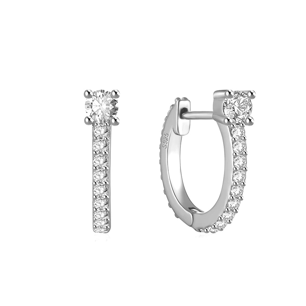 925 Sterling Silver Glossy Hoop Earrings Gold Color Tiny Cartilage Piercing Small Huggie Earring Fine Jewelry Accessories