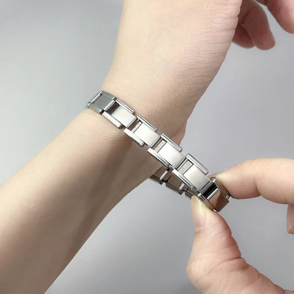 Italian Charm Bracelets DIY Basic Chain Stainless Steel Bangle Versatile Assembled Modules Ideal Gift 9mm Universal Dropshipping