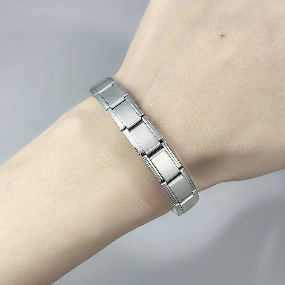 Italian Charm Bracelets DIY Basic Chain Stainless Steel Bangle Versatile Assembled Modules Ideal Gift 9mm Universal Dropshipping