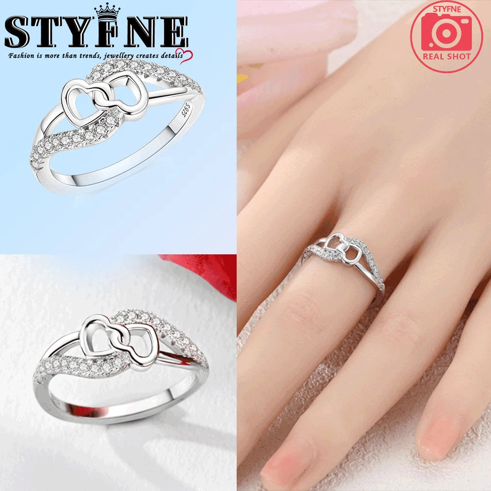Ring 925 Sterling Silver Heart, Red, Pink, White, Blue Ring for Women Holiday Jewelry Gift