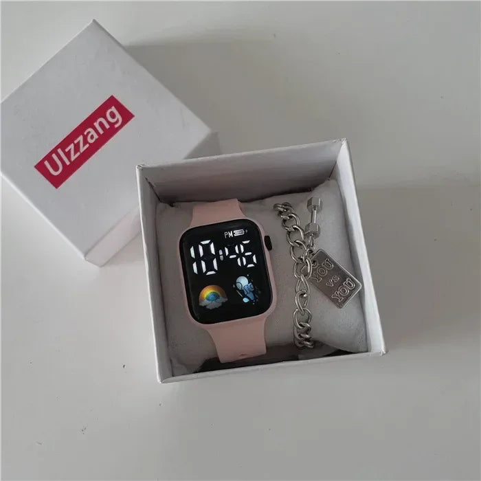 Fashion LED Sports Watches Digital Watch Men Pink Electronic Wristwatches Casual Silicone Montre Femme Relojs Para Mujer