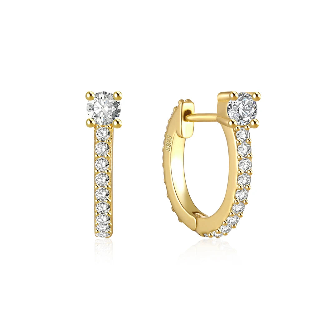 925 Sterling Silver Glossy Hoop Earrings Gold Color Tiny Cartilage Piercing Small Huggie Earring Fine Jewelry Accessories
