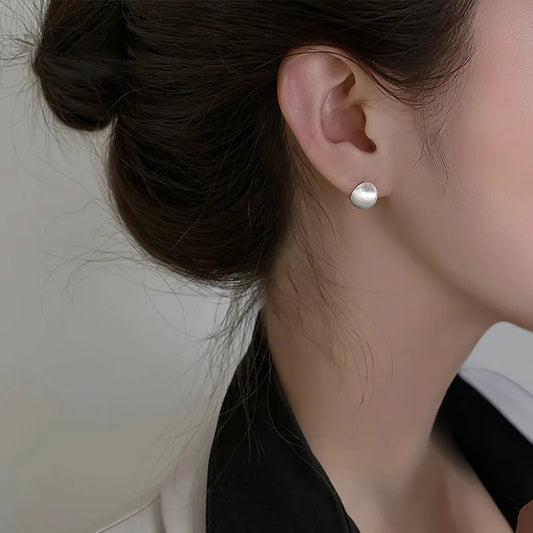 925 Sterling Silver hoop Korean geometric Round Earrings Simple Temperament Exquisite Hot Semale Sexy Jewelry Gift