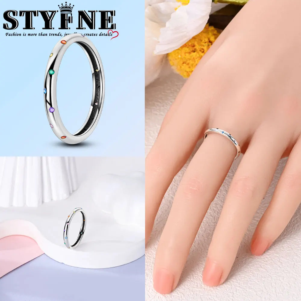 Ring 925 Sterling Silver Heart, Red, Pink, White, Blue Ring for Women Holiday Jewelry Gift