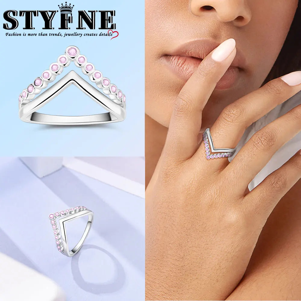 Ring 925 Sterling Silver Heart, Red, Pink, White, Blue Ring for Women Holiday Jewelry Gift