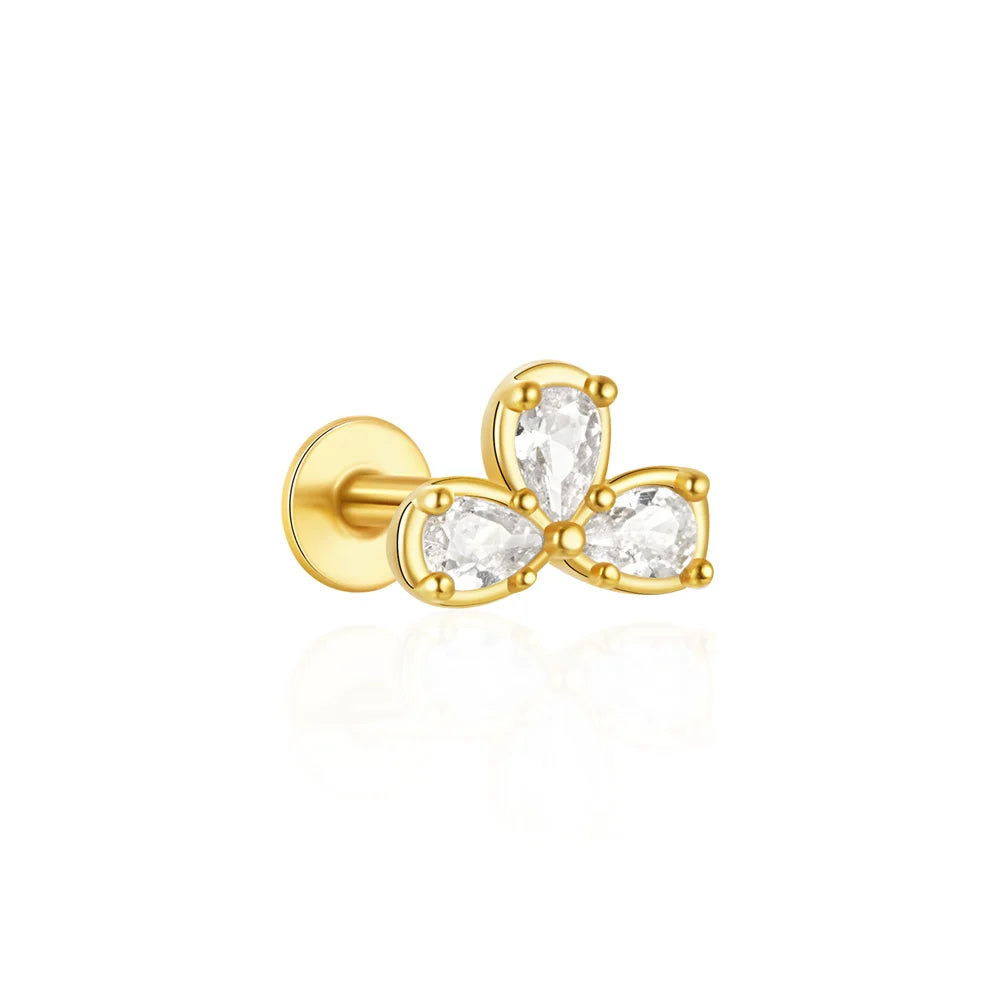 Heart Round Ball Flat Helix Piercing Earring 925 Sterling Silver Ear Studs Geometric Zircon Exquisite Trinket Studs Aretes