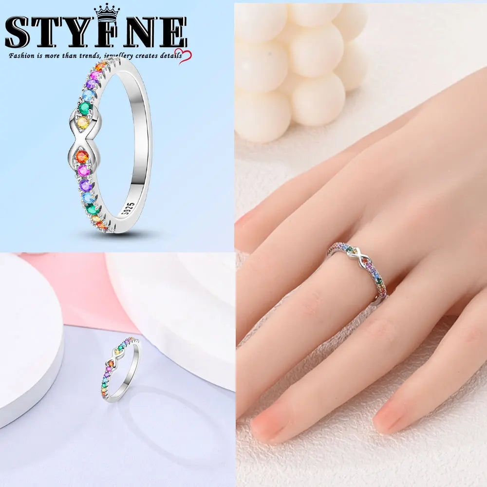 Ring 925 Sterling Silver Heart, Red, Pink, White, Blue Ring for Women Holiday Jewelry Gift
