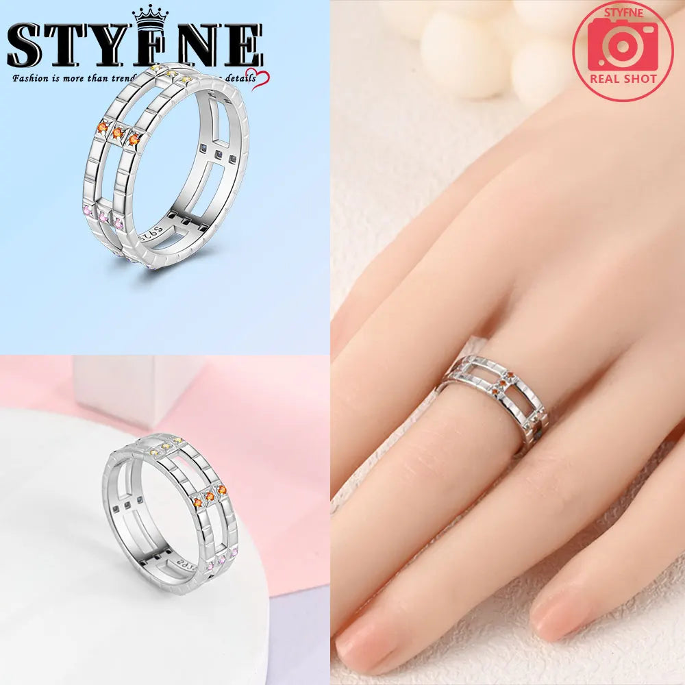 Ring 925 Sterling Silver Heart, Red, Pink, White, Blue Ring for Women Holiday Jewelry Gift