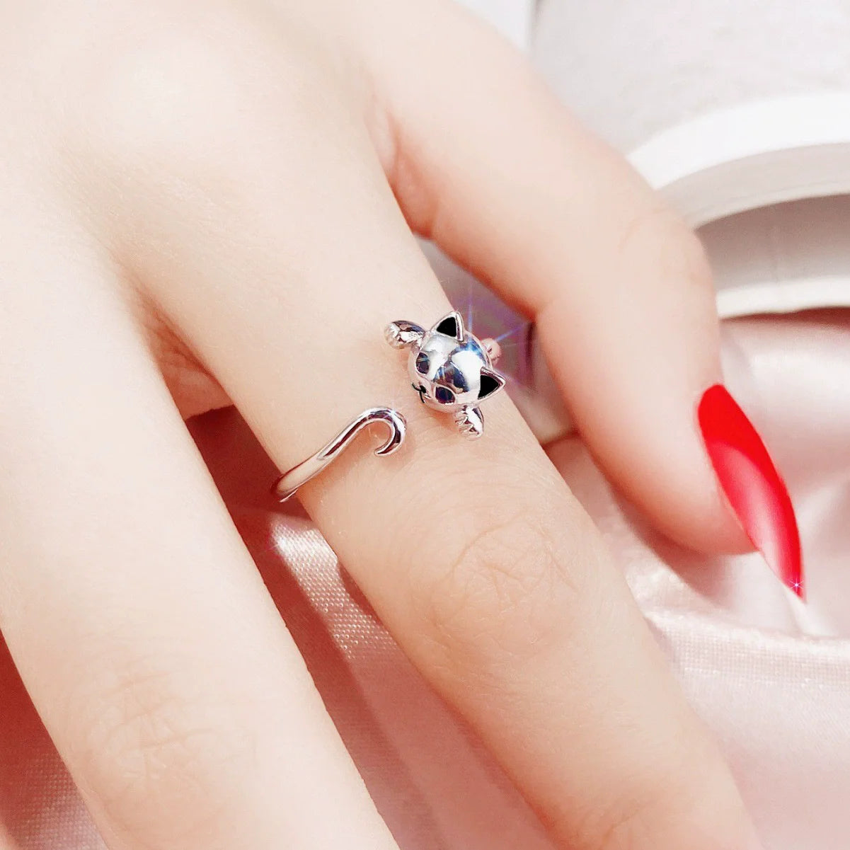 925 Sterling Silver Geometric Multilayer Round Bead Ring Female Fashion Punk Temperament Prevent Allergy Charm Jewelry