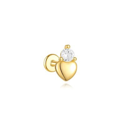 Heart Round Ball Flat Helix Piercing Earring 925 Sterling Silver Ear Studs Geometric Zircon Exquisite Trinket Studs Aretes