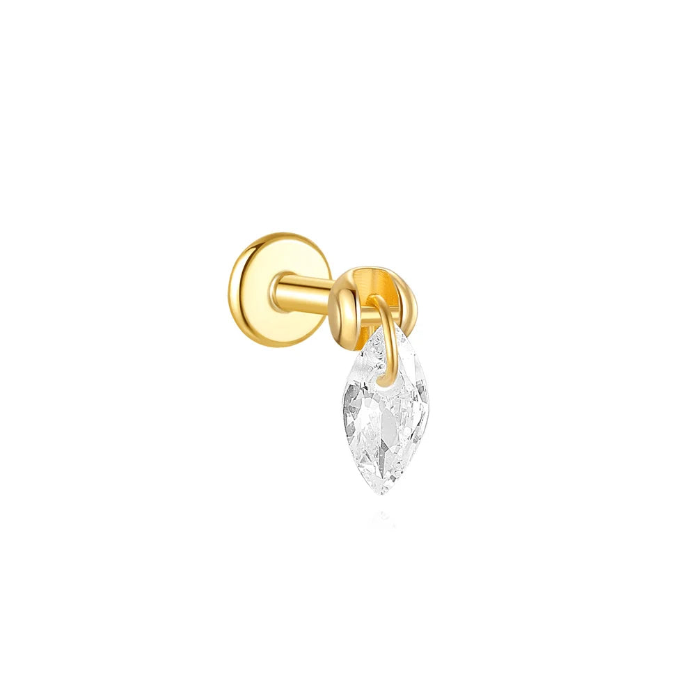 Heart Round Ball Flat Helix Piercing Earring 925 Sterling Silver Ear Studs Geometric Zircon Exquisite Trinket Studs Aretes