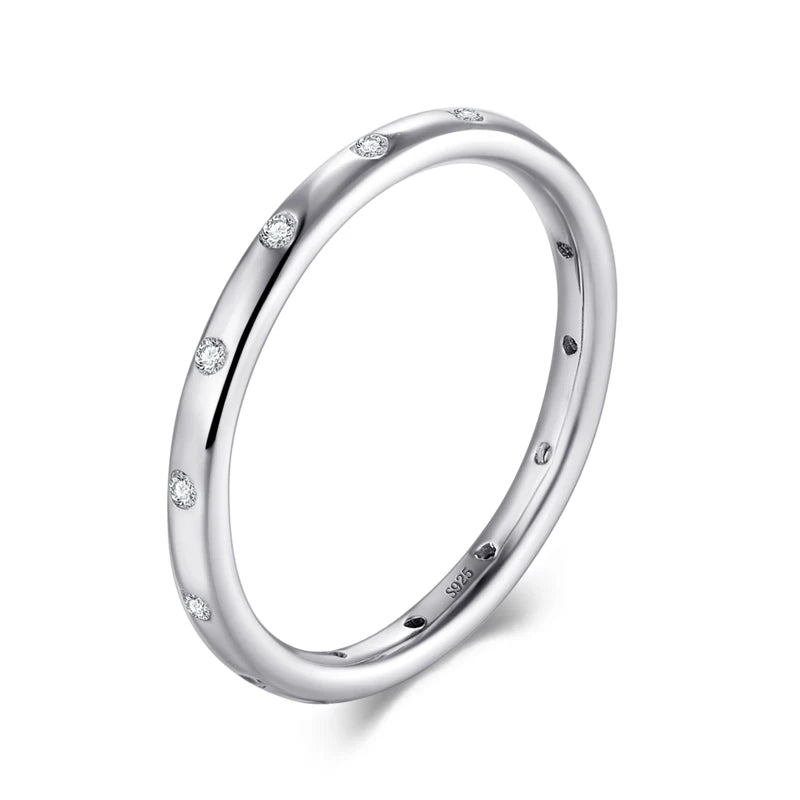 Modian Silver Gold Rose Shining Rings for Women Fashion 100% 925 Sterling Silver Stackable Finger Ring Wedding Statement Jewelry