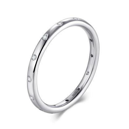 Modian Silver Gold Rose Shining Rings for Women Fashion 100% 925 Sterling Silver Stackable Finger Ring Wedding Statement Jewelry