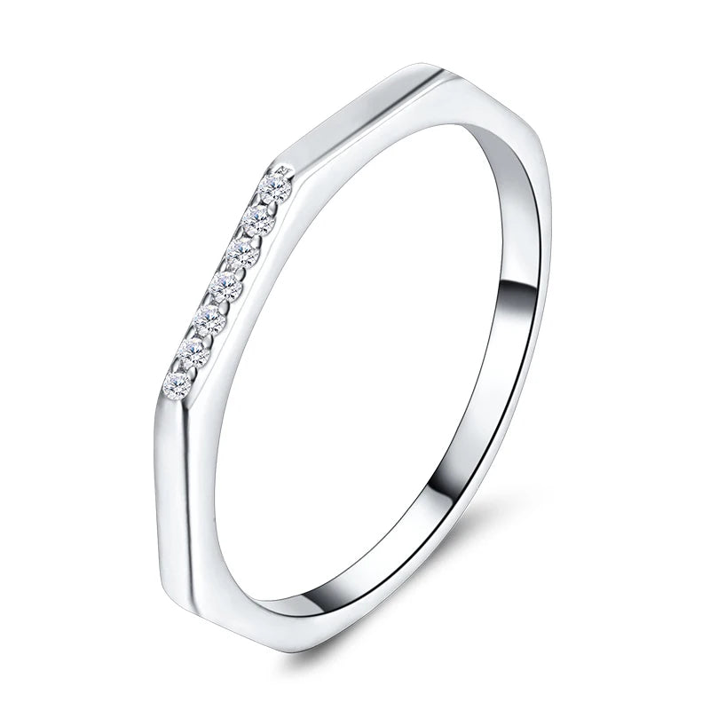 Modian Silver Gold Rose Shining Rings for Women Fashion 100% 925 Sterling Silver Stackable Finger Ring Wedding Statement Jewelry