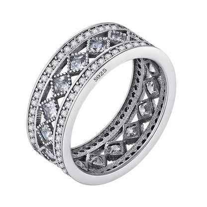 Modian Silver Gold Rose Shining Rings for Women Fashion 100% 925 Sterling Silver Stackable Finger Ring Wedding Statement Jewelry