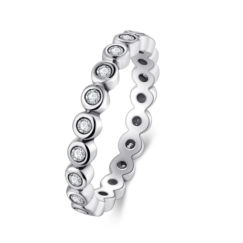 Modian Silver Gold Rose Shining Rings for Women Fashion 100% 925 Sterling Silver Stackable Finger Ring Wedding Statement Jewelry