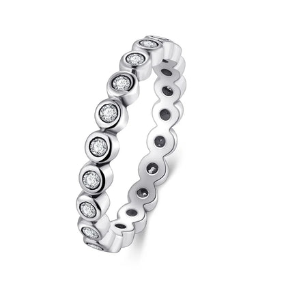 Modian Silver Gold Rose Shining Rings for Women Fashion 100% 925 Sterling Silver Stackable Finger Ring Wedding Statement Jewelry