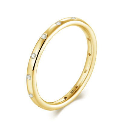 Modian Silver Gold Rose Shining Rings for Women Fashion 100% 925 Sterling Silver Stackable Finger Ring Wedding Statement Jewelry