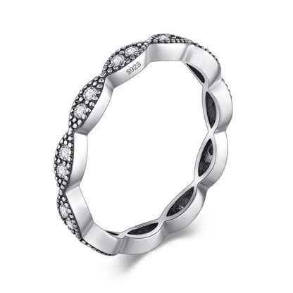 Modian Silver Gold Rose Shining Rings for Women Fashion 100% 925 Sterling Silver Stackable Finger Ring Wedding Statement Jewelry