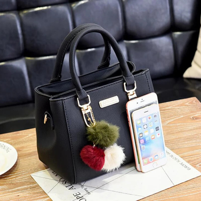 women beading pendant handbag ladies embossed shoulder bag ladies Messenger bag hairball bags high quality bag