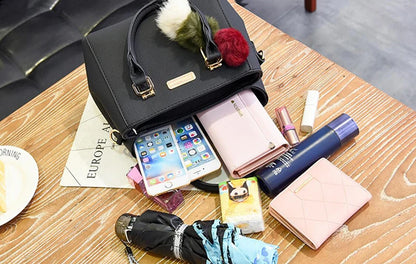 women beading pendant handbag ladies embossed shoulder bag ladies Messenger bag hairball bags high quality bag