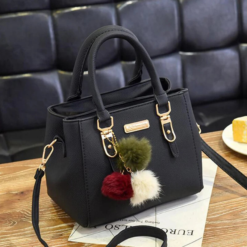 women beading pendant handbag ladies embossed shoulder bag ladies Messenger bag hairball bags high quality bag