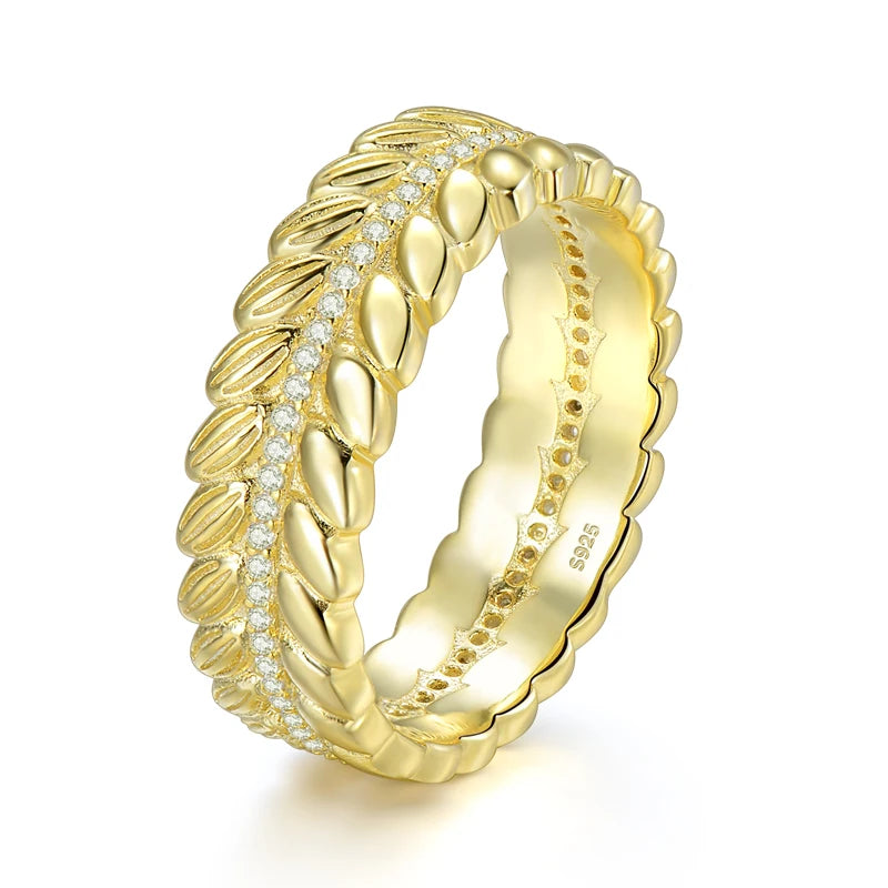 Modian Silver Gold Rose Shining Rings for Women Fashion 100% 925 Sterling Silver Stackable Finger Ring Wedding Statement Jewelry