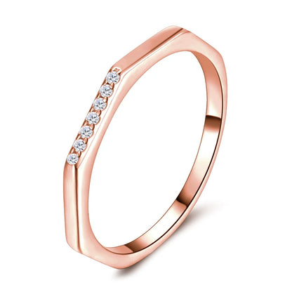 Modian Silver Gold Rose Shining Rings for Women Fashion 100% 925 Sterling Silver Stackable Finger Ring Wedding Statement Jewelry
