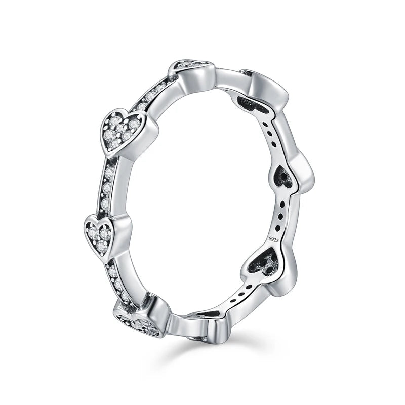 Modian Silver Gold Rose Shining Rings for Women Fashion 100% 925 Sterling Silver Stackable Finger Ring Wedding Statement Jewelry