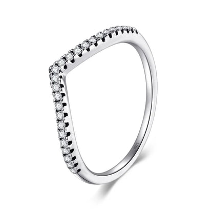Modian Silver Gold Rose Shining Rings for Women Fashion 100% 925 Sterling Silver Stackable Finger Ring Wedding Statement Jewelry
