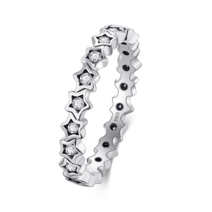 Modian Silver Gold Rose Shining Rings for Women Fashion 100% 925 Sterling Silver Stackable Finger Ring Wedding Statement Jewelry