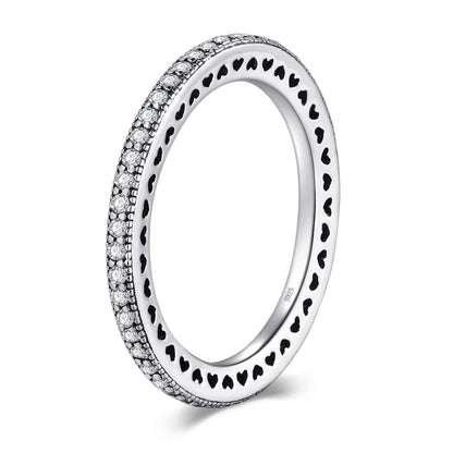 Modian Silver Gold Rose Shining Rings for Women Fashion 100% 925 Sterling Silver Stackable Finger Ring Wedding Statement Jewelry