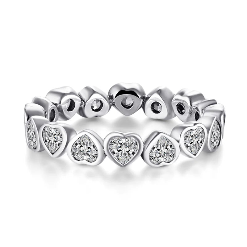 Modian Silver Gold Rose Shining Rings for Women Fashion 100% 925 Sterling Silver Stackable Finger Ring Wedding Statement Jewelry