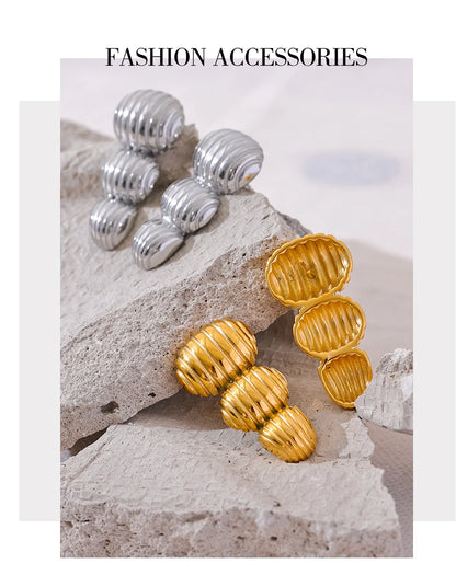 Elysium Big Promotion Stainless Steel Metal Geometric Statement Big Stud Earrings 18K PVD Plated Fashion Jewelry Wholesale