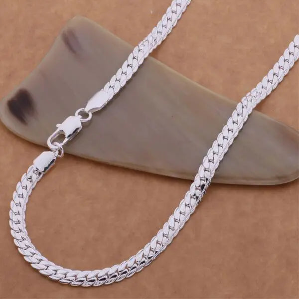 20-60cm 925 Sterling Silver Luxury Brand Design Noble Necklace Chain For Woman Men Fashion Wedding Engagement Jewelry Gifts